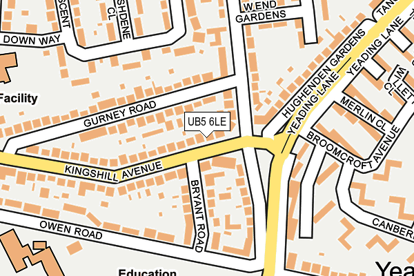 UB5 6LE map - OS OpenMap – Local (Ordnance Survey)