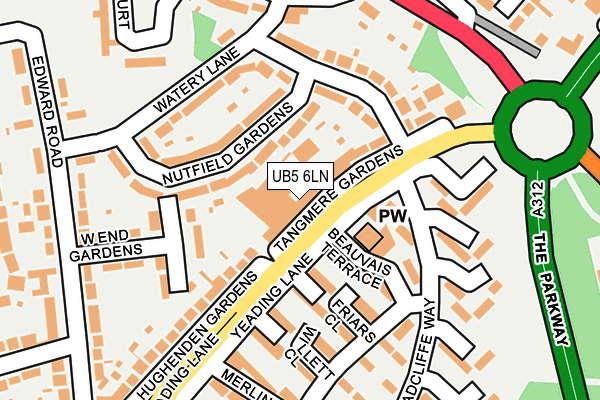 UB5 6LN map - OS OpenMap – Local (Ordnance Survey)