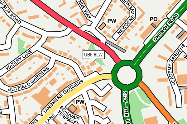 UB5 6LW map - OS OpenMap – Local (Ordnance Survey)