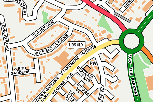 UB5 6LX map - OS OpenMap – Local (Ordnance Survey)