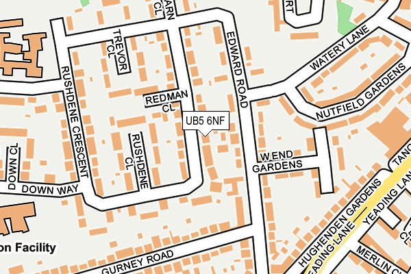 UB5 6NF map - OS OpenMap – Local (Ordnance Survey)