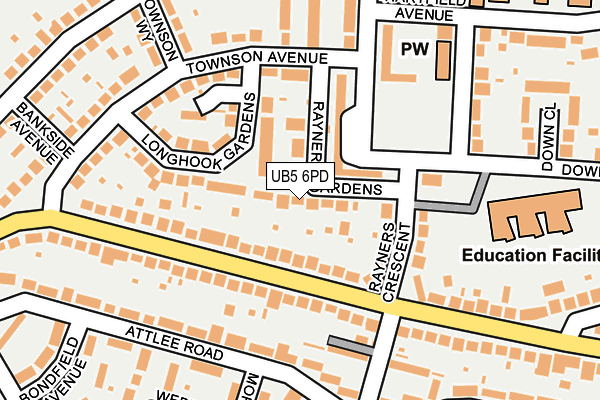 UB5 6PD map - OS OpenMap – Local (Ordnance Survey)