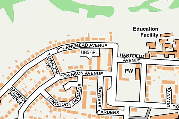 UB5 6PL map - OS OpenMap – Local (Ordnance Survey)