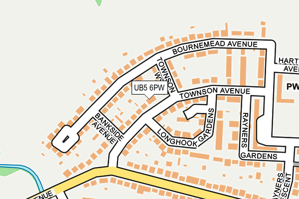 UB5 6PW map - OS OpenMap – Local (Ordnance Survey)