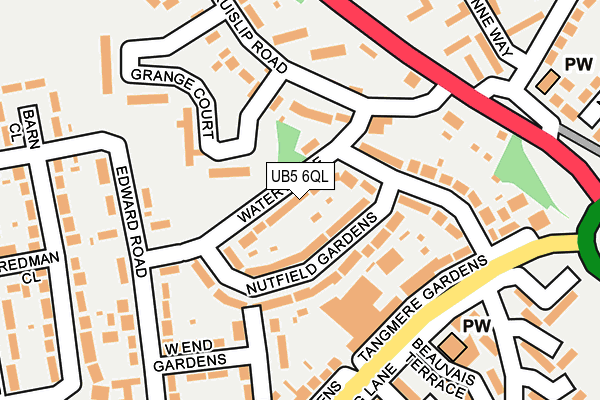 UB5 6QL map - OS OpenMap – Local (Ordnance Survey)