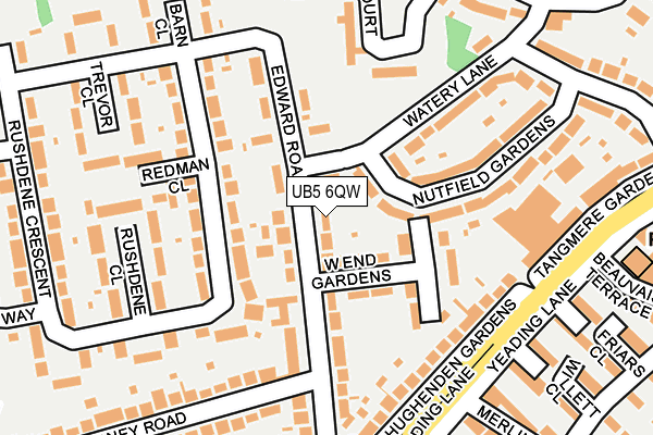 UB5 6QW map - OS OpenMap – Local (Ordnance Survey)