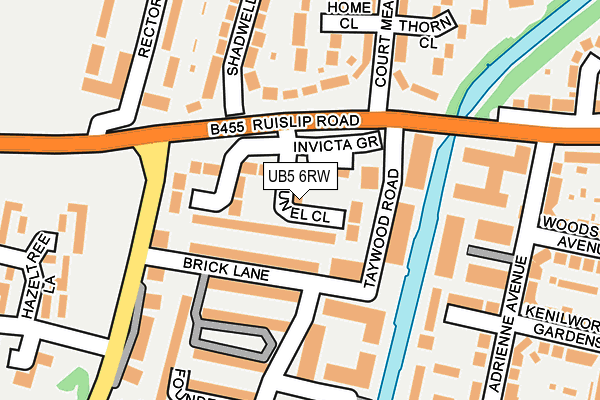 UB5 6RW map - OS OpenMap – Local (Ordnance Survey)