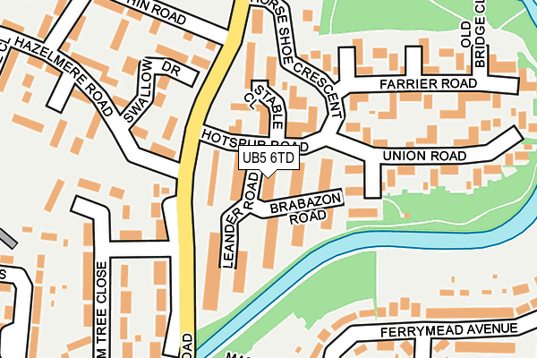 UB5 6TD map - OS OpenMap – Local (Ordnance Survey)