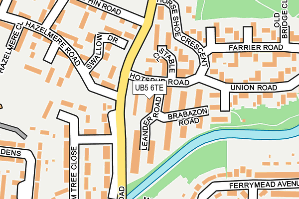 UB5 6TE map - OS OpenMap – Local (Ordnance Survey)