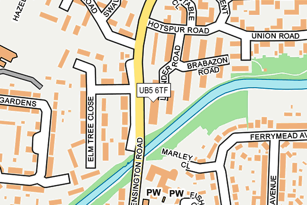 UB5 6TF map - OS OpenMap – Local (Ordnance Survey)