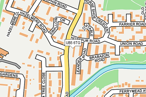 UB5 6TG map - OS OpenMap – Local (Ordnance Survey)