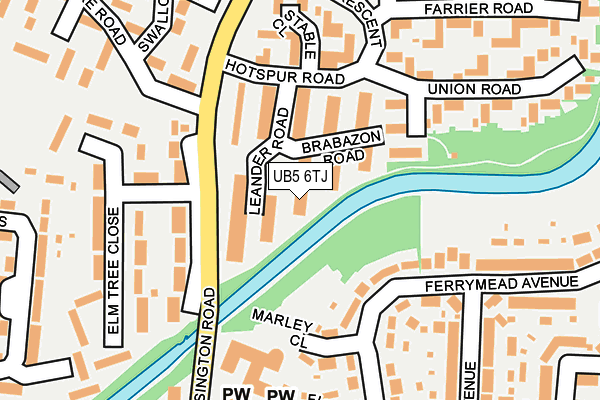 UB5 6TJ map - OS OpenMap – Local (Ordnance Survey)
