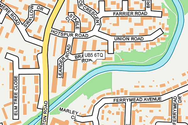 UB5 6TQ map - OS OpenMap – Local (Ordnance Survey)