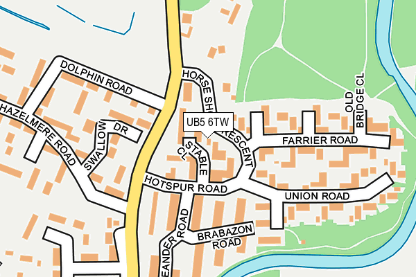 UB5 6TW map - OS OpenMap – Local (Ordnance Survey)