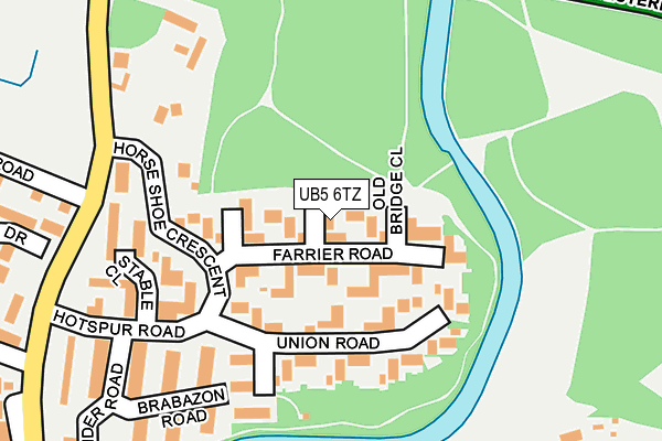 UB5 6TZ map - OS OpenMap – Local (Ordnance Survey)