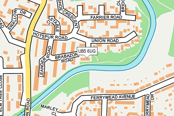 UB5 6UG map - OS OpenMap – Local (Ordnance Survey)