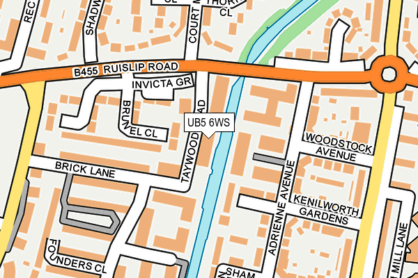 UB5 6WS map - OS OpenMap – Local (Ordnance Survey)