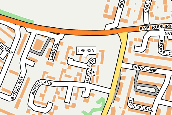 UB5 6XA map - OS OpenMap – Local (Ordnance Survey)