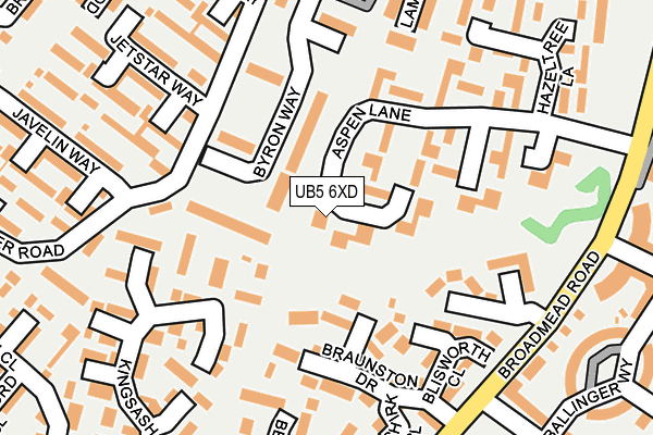 UB5 6XD map - OS OpenMap – Local (Ordnance Survey)