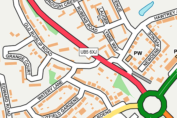 UB5 6XJ map - OS OpenMap – Local (Ordnance Survey)