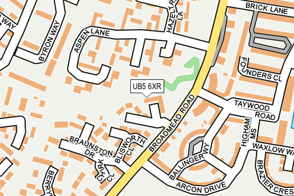 UB5 6XR map - OS OpenMap – Local (Ordnance Survey)