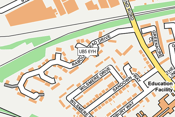 UB5 6YH map - OS OpenMap – Local (Ordnance Survey)
