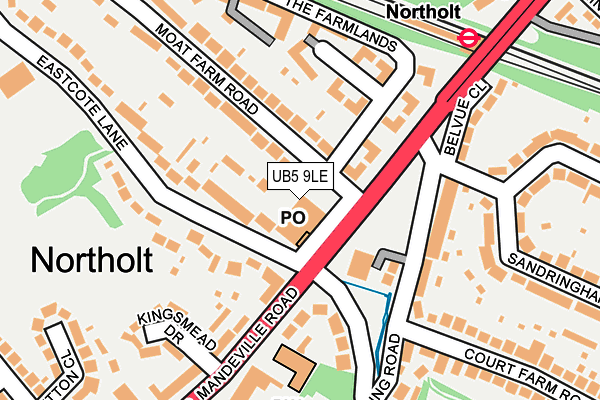 UB5 9LE map - OS OpenMap – Local (Ordnance Survey)