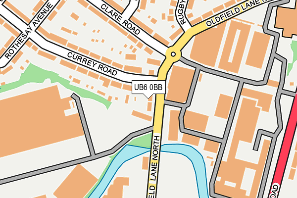 UB6 0BB map - OS OpenMap – Local (Ordnance Survey)