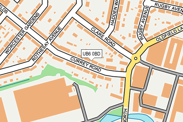UB6 0BD map - OS OpenMap – Local (Ordnance Survey)