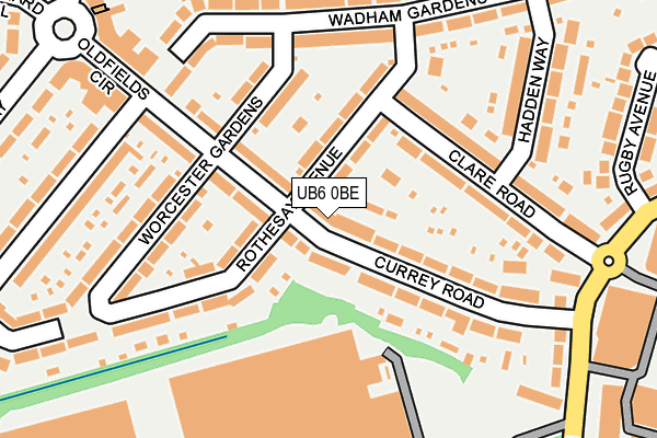 UB6 0BE map - OS OpenMap – Local (Ordnance Survey)