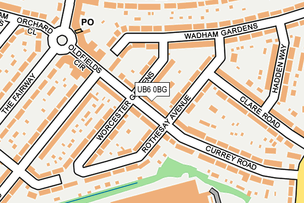 UB6 0BG map - OS OpenMap – Local (Ordnance Survey)