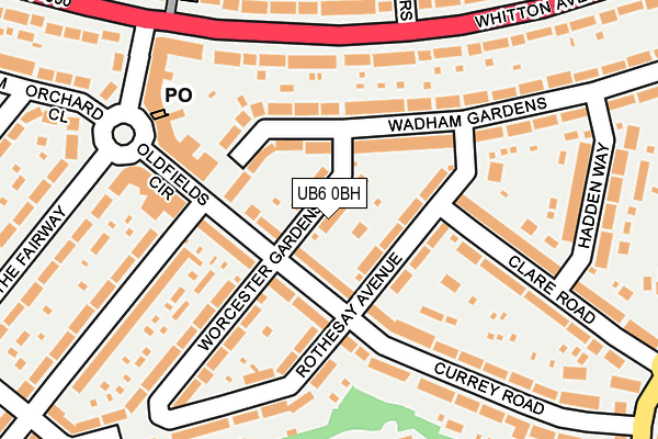UB6 0BH map - OS OpenMap – Local (Ordnance Survey)