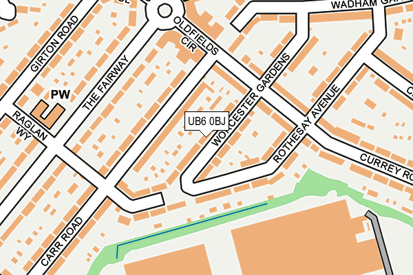 UB6 0BJ map - OS OpenMap – Local (Ordnance Survey)