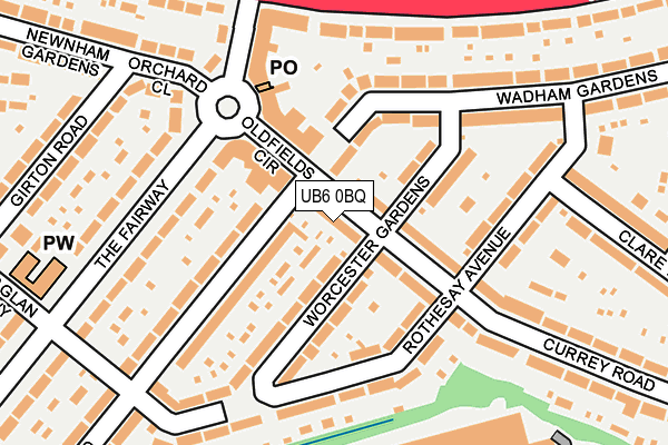 UB6 0BQ map - OS OpenMap – Local (Ordnance Survey)