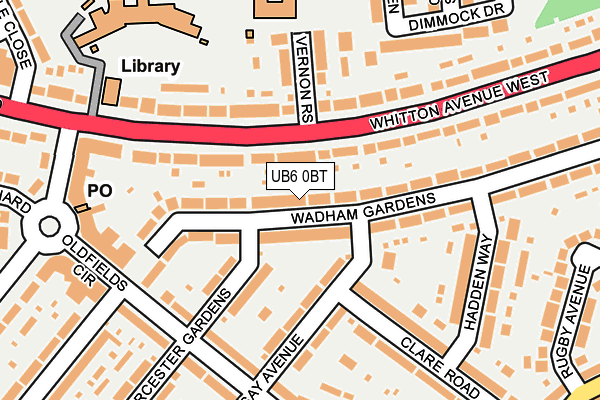 UB6 0BT map - OS OpenMap – Local (Ordnance Survey)