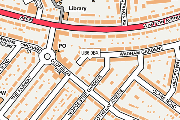 UB6 0BX map - OS OpenMap – Local (Ordnance Survey)
