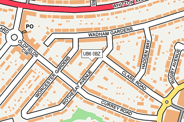 UB6 0BZ map - OS OpenMap – Local (Ordnance Survey)