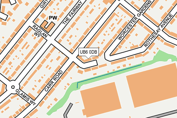 UB6 0DB map - OS OpenMap – Local (Ordnance Survey)