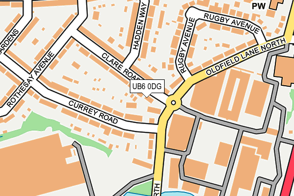 UB6 0DG map - OS OpenMap – Local (Ordnance Survey)