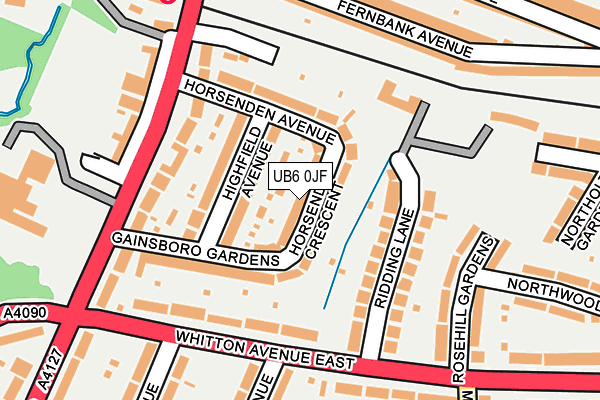 UB6 0JF map - OS OpenMap – Local (Ordnance Survey)