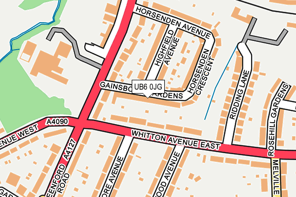 UB6 0JG map - OS OpenMap – Local (Ordnance Survey)