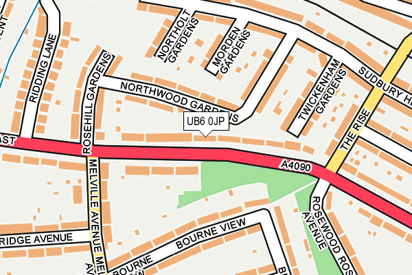UB6 0JP map - OS OpenMap – Local (Ordnance Survey)