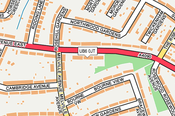 UB6 0JT map - OS OpenMap – Local (Ordnance Survey)