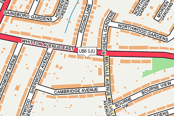 UB6 0JU map - OS OpenMap – Local (Ordnance Survey)