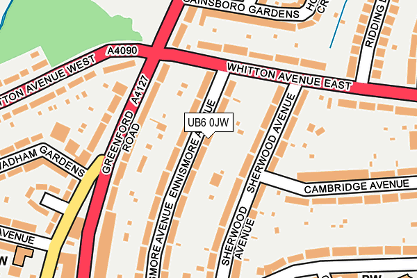 UB6 0JW map - OS OpenMap – Local (Ordnance Survey)