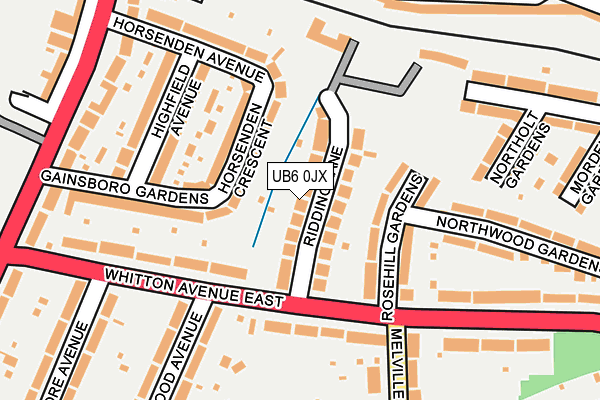 UB6 0JX map - OS OpenMap – Local (Ordnance Survey)