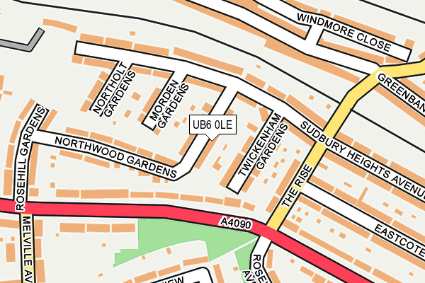 UB6 0LE map - OS OpenMap – Local (Ordnance Survey)
