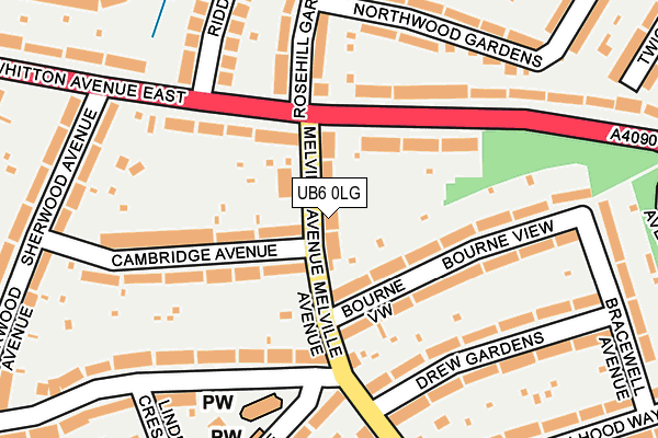 UB6 0LG map - OS OpenMap – Local (Ordnance Survey)