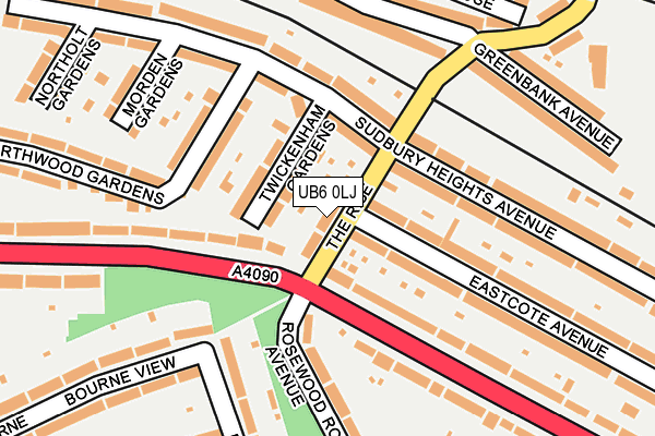 UB6 0LJ map - OS OpenMap – Local (Ordnance Survey)