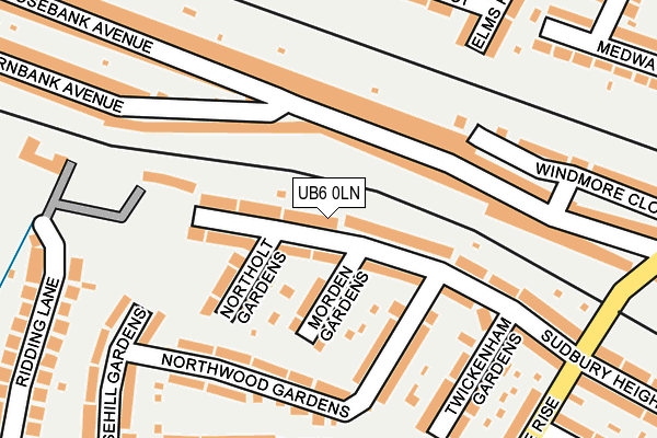 UB6 0LN map - OS OpenMap – Local (Ordnance Survey)